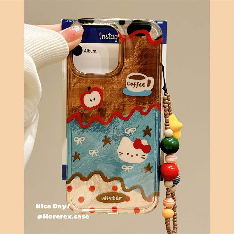 หรูหรา บล็อกสี สีน้ําตาลสีฟ้าผลไม้กาแฟแมวโบว์เคสโทรศัพท์สําหรับ ไอโฟน17 มือโปร สูงสุด 16 15 14 13 มือโปร สูงสุด กันกระแทกกล้องป้องกันป้องกันการหล่นฮาร์ดปกหลัง