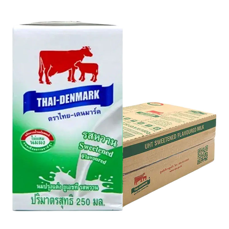 ไทย-เดนมาร์ค นมปรุงแต่งยูเอชที รสหวาน 250 มล. x 36 (THAI-DENMARK UHT Milk Sweet 250 ml x 36)