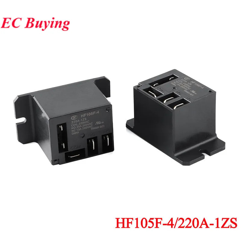 2 ชิ้น/1 ชิ้น HF105F HF105F-4/220A-1ZS HF105F-4-220A-1ZS 30A 220VAC 5Pin High Power Relay Relais Rel