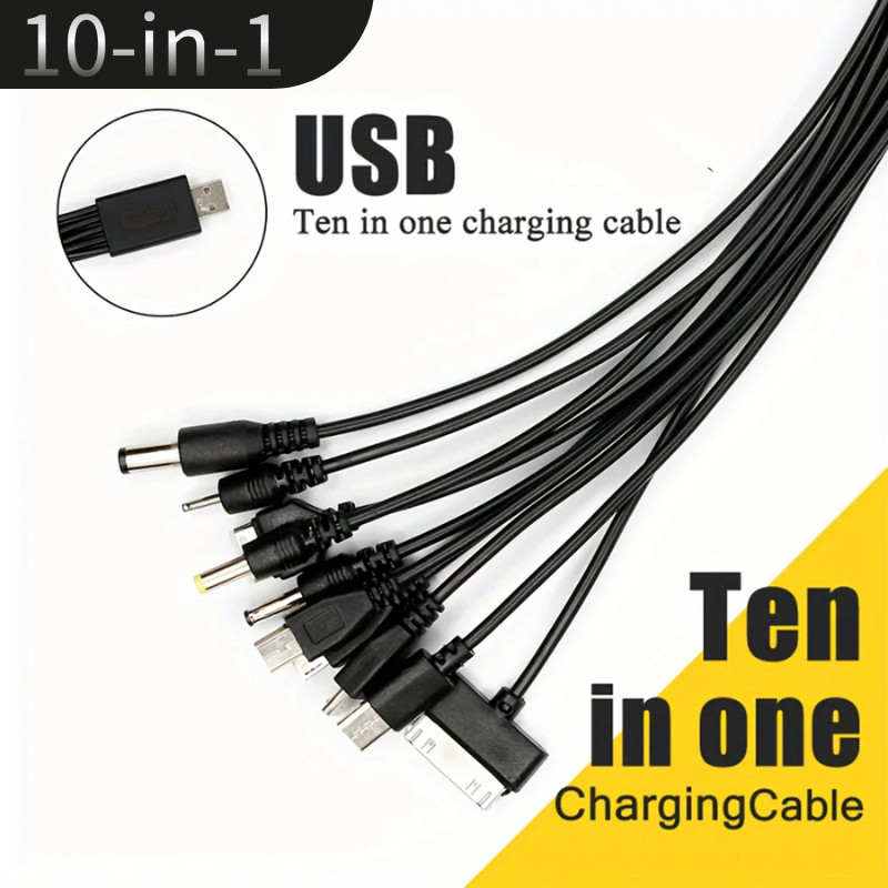 สายชาร์จ 10in1 USB หลายหัว Multi-ports ใช้ได้กับมือถือทุกรุ่น สายชาร์จโทรศัพท์ Universal สำหรับ Samsung Nokia และสมาร์ทโฟนอื่นๆ