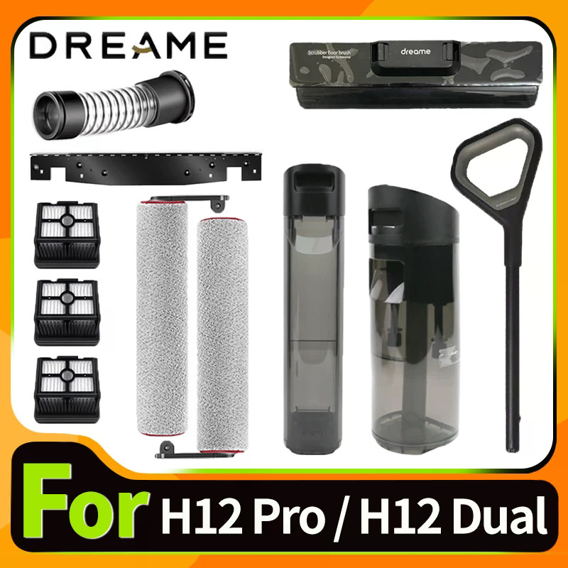 สําหรับอุปกรณ์เสริมต้นฉบับสําหรับ Dreame H12 Pro / H12 Dual / H13 Pro ถังน้ําแปรงลูกกลิ้ง HEPA ผู้ถือกรองเครื่องดูดฝุ่น