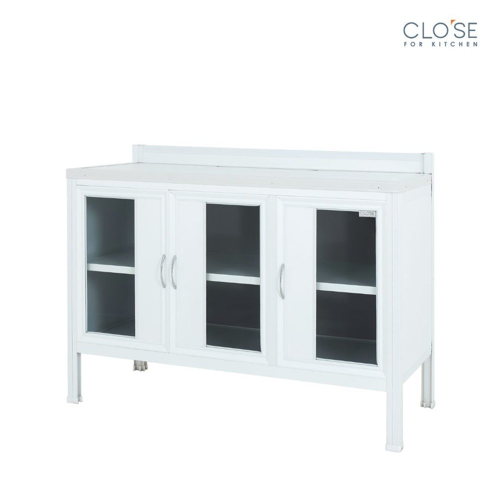 Ghouse Online CLOSE เคาน์เตอร์โครงอลูมิเนียม ท๊อปเรียบกระเบื้อง SHIRO-120 ขนาด 120 x 53 x 90 ซม. สีข