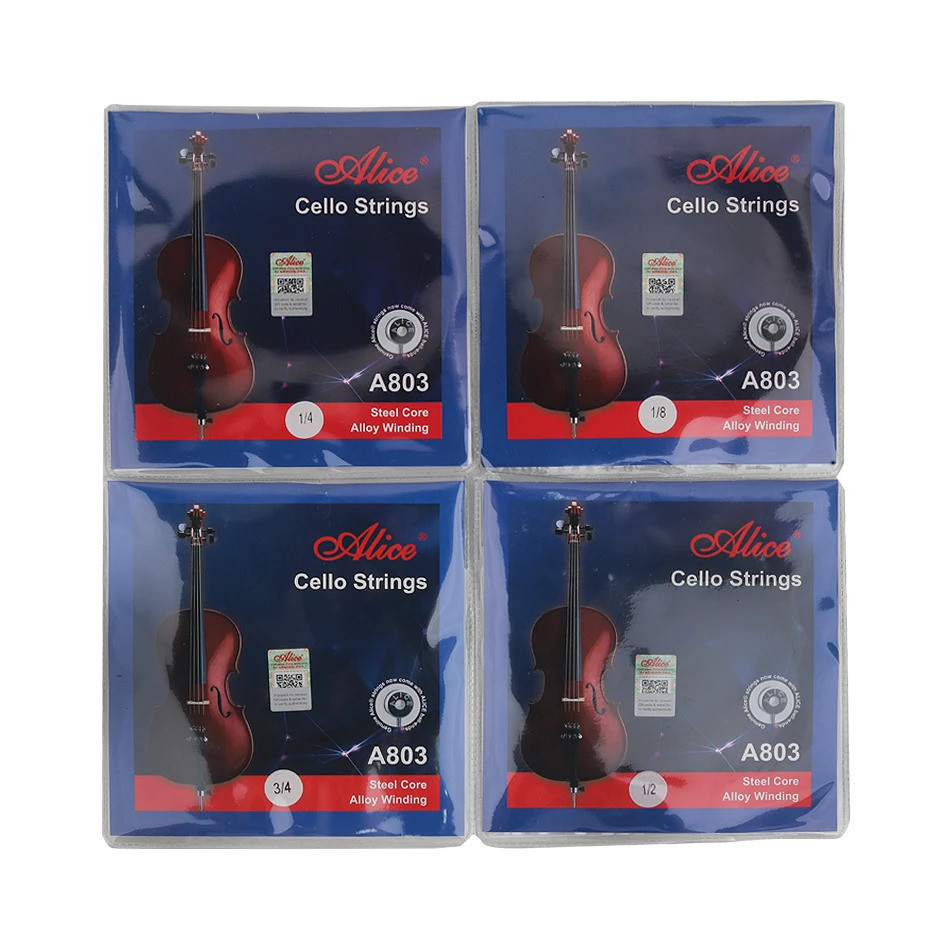 Alice A803 Cello Strings Steel Core Alloy Winding สําหรับ 1/2 1/8 1/4 3/4 ขนาดเล็กขนาดเด็ก Cellos ฝึ