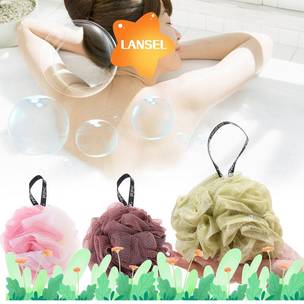 LANSEL ฟองน้ําบอล Body Exfoliate บัฟเฟอร์แปรงทําความสะอาด Wash Scrubbers พัฟแต่งหน้า