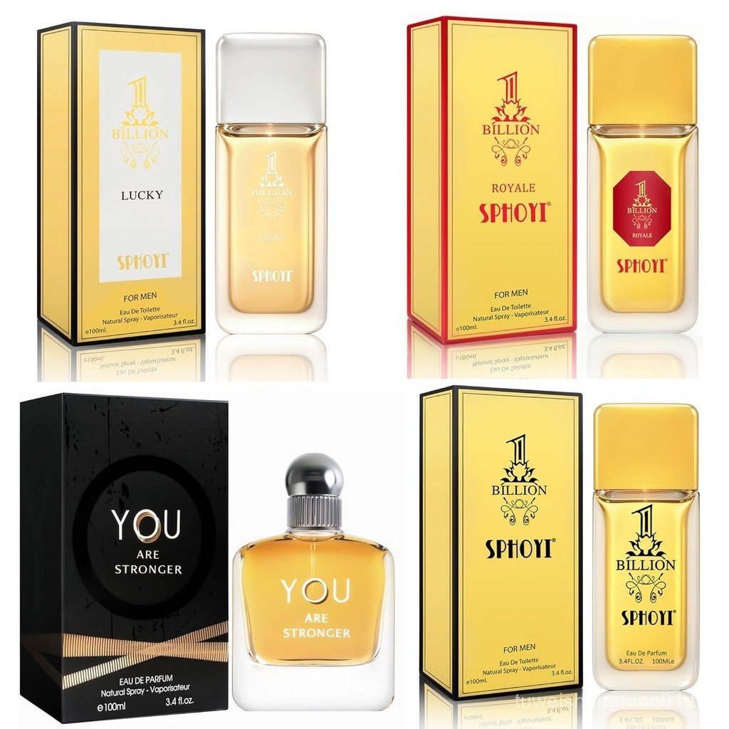 ชุดโคโลญผู้ชาย EDP, 4 Pack (3.4 oz 100 mL), 1 BILLION, 1 Billion Lucky, 1 Billion Royale, YOU ARE ST