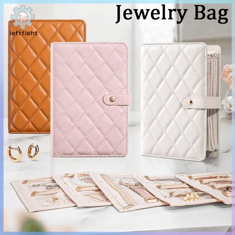 ซ้าย กระเป๋าเครื่องประดับที่มี5กํามะหยี่กรณีเครื่องประดับแบบพกพาเดินทางเครื่องประดับออแกไนเซอร์หนังส