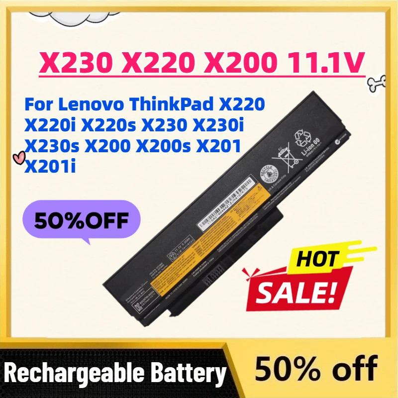 คุณภาพสูง X230 X220 X200 11.1V แบตเตอรี่แล็ปท็อปสําหรับ Lenovo ThinkPad X220 X220i X220s X230 X230i 