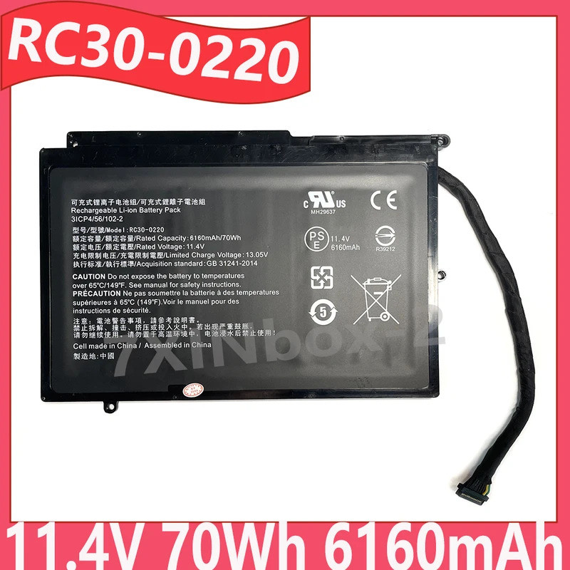 RC30-0220 11.4V 70Wh 6160mAh แบตเตอรี่แล็ปท็อปสําหรับ Razer Blade Pro 17 นิ้ว (2017) (2019) i7-7700H