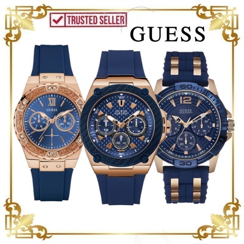 Guess Crystal Blue Dial Ladies Luxury Watches Jam Tangan Lelaki Wanita W1049G2 W1053L1 W1094