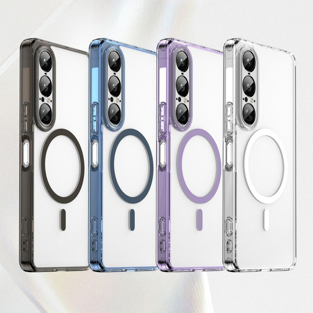 โปร่งใสโปร่งใสกันกระแทกแม่เหล็กเหมาะสําหรับ Sony Xperia1 VII เคสโทรศัพท์ 1VII ที่ไม่ซ้ํากัน Simple X