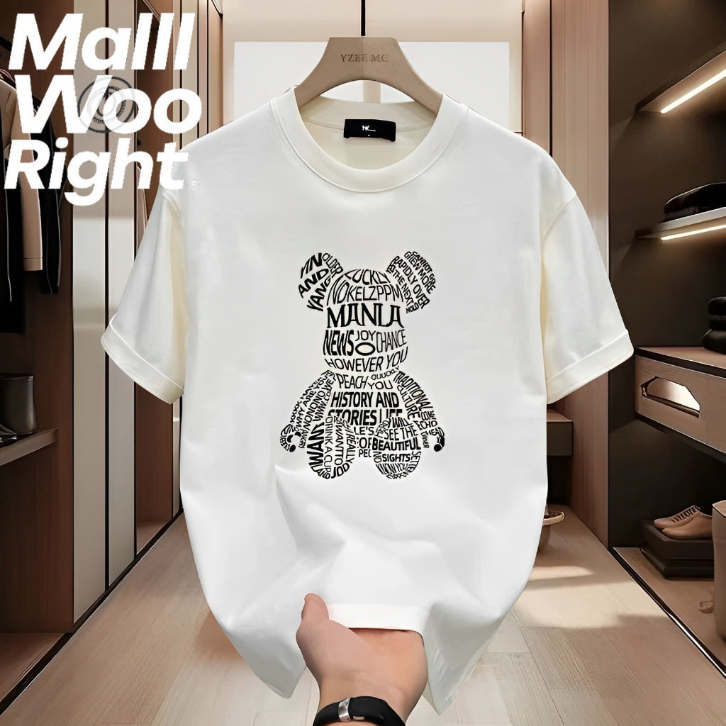 (จัดส่งตลอด 24 ชั่วโมง)Woo Right เสื้อยืด ผ้าคอตตอน โอเวอร์ไซส์ คอกลม สไตล์อเมริกัน สตรีท ผ้าฝ้ายใส่สบาย เสื้อน่ารัก