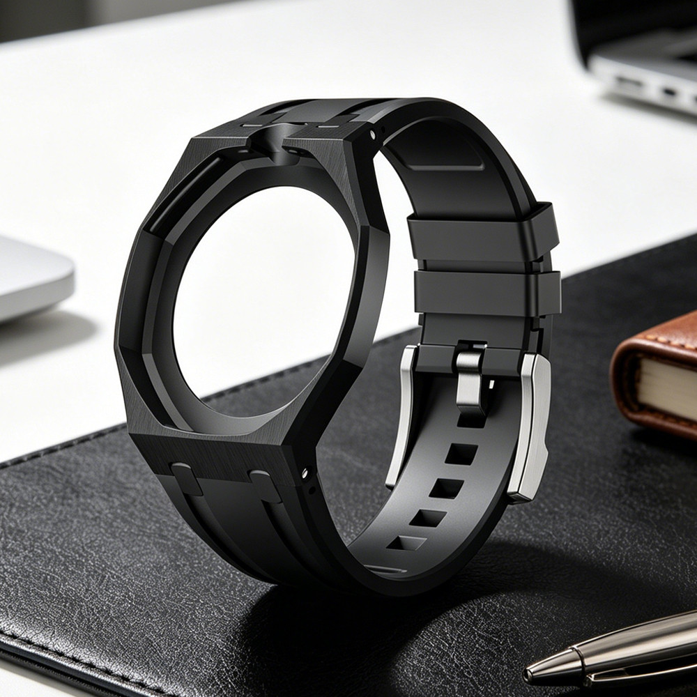 สายซิลิโคน + เคสเซรามิกสําหรับ Swatch Royal Pop สําหรับ Swatch X AP Royal Pop Modification อุปกรณ์เสริมสายรัดข้อมือแบบรวม