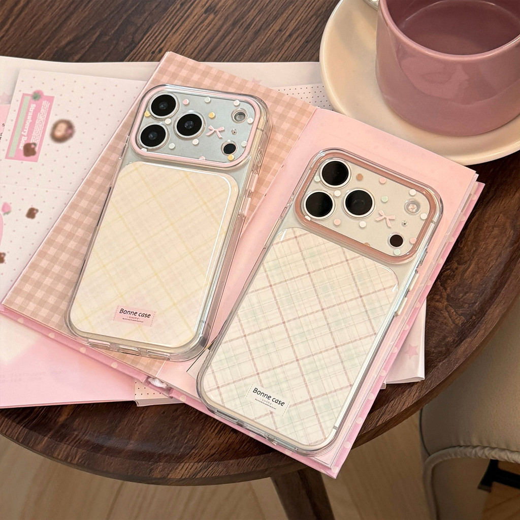 รูปแบบเพชรโปร่งใสเต็มรูปแบบเคสโทรศัพท์สําหรับ iPhone 17 Pro 16 15 14 สาวสไตล์เกาหลีน่ารัก Anti Scratch Clear Anti Drop