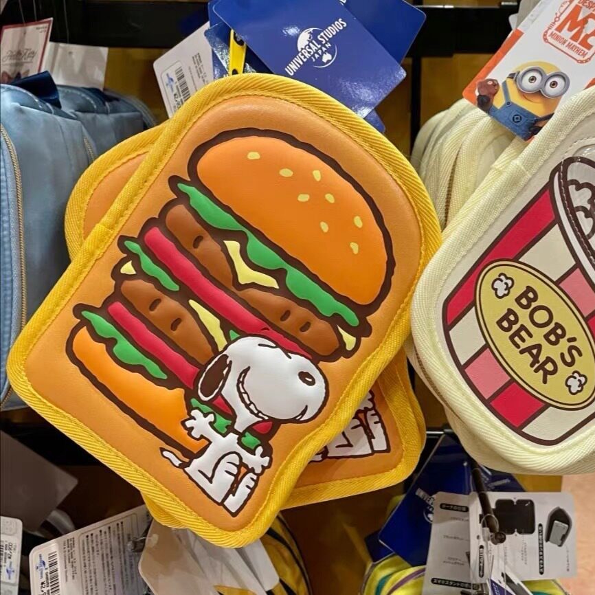 2026 Japan Limited Snoopy Card Holder Burger Document Storage Bag Ticket Passport Holder Handbook Ba