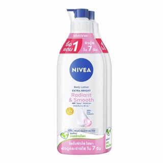 นีเวีย เอ็กซ์ตร้าไบรท์เรเดียนท์แอนด์สมูทโลชั่น Nivea Radiant & Smooth Lotion 500ml. Pack2