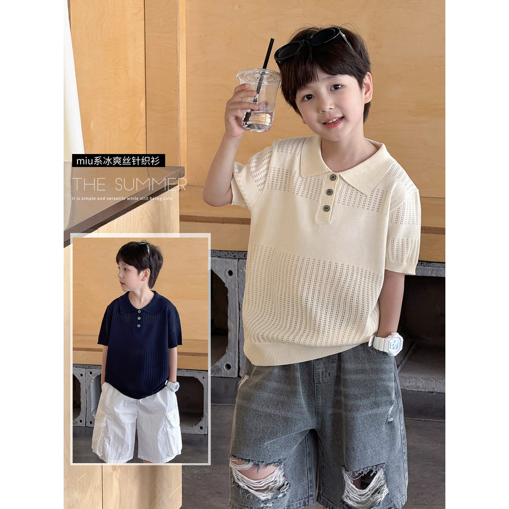 เสื้อยืดแขนสั้นผู้ชาย Spot ใหม่ปี 2565 เด็ก Cool 2025 Boys Summer Huzhou Zhili Childrenwhspt.my