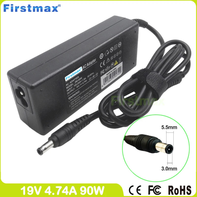 19V 4.74A 90W อะแดปเตอร์แล็ปท็อปสําหรับ Samsung Charger NP200A5B NP200A5Y NP200B4 NP200B4A NP200B4B 