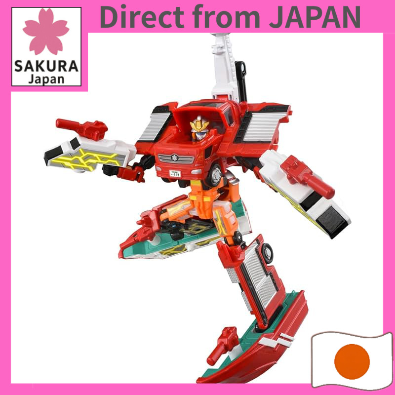 Combined Fire Truck & Fireboat Mini Toy Car for Ages 3+ / TJBDX / Takara Tomy / Tomica / Job Braver 