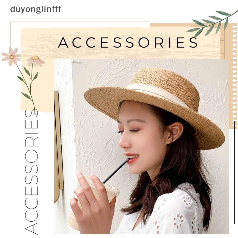 (duyonglinfff) หมวกฟางสไตล์ปานามาปีกกว้างที่ยอดเยี่ยม Sunblo สําหรับฤดูร้อนชายหาดท่องเที่ยวและบ่อน้ําผ่อนคลายใหม่
