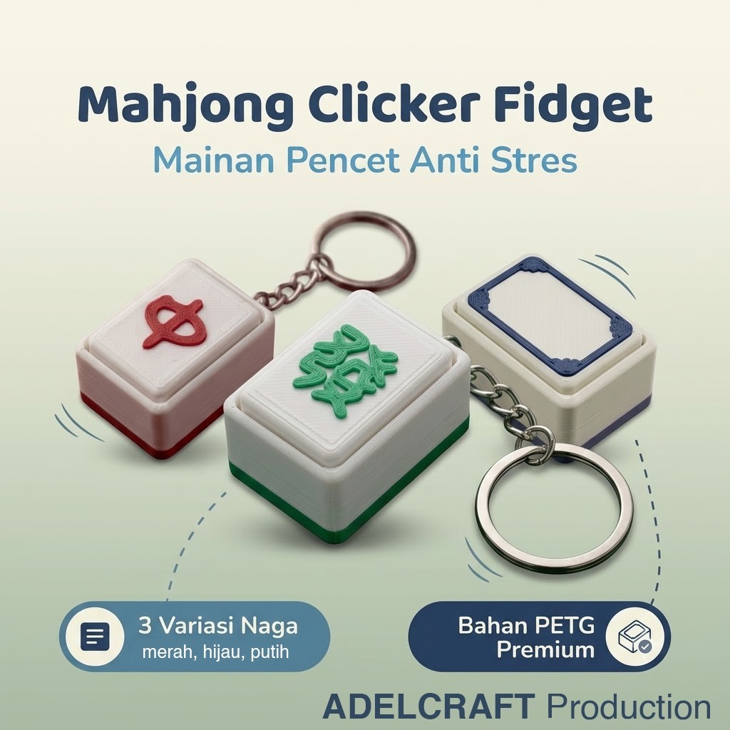 GANTUNGAN Tchome - Mahjong Clicker Fidget Keychain mahyong Mechanical Keyboard 3D ASMR PETG