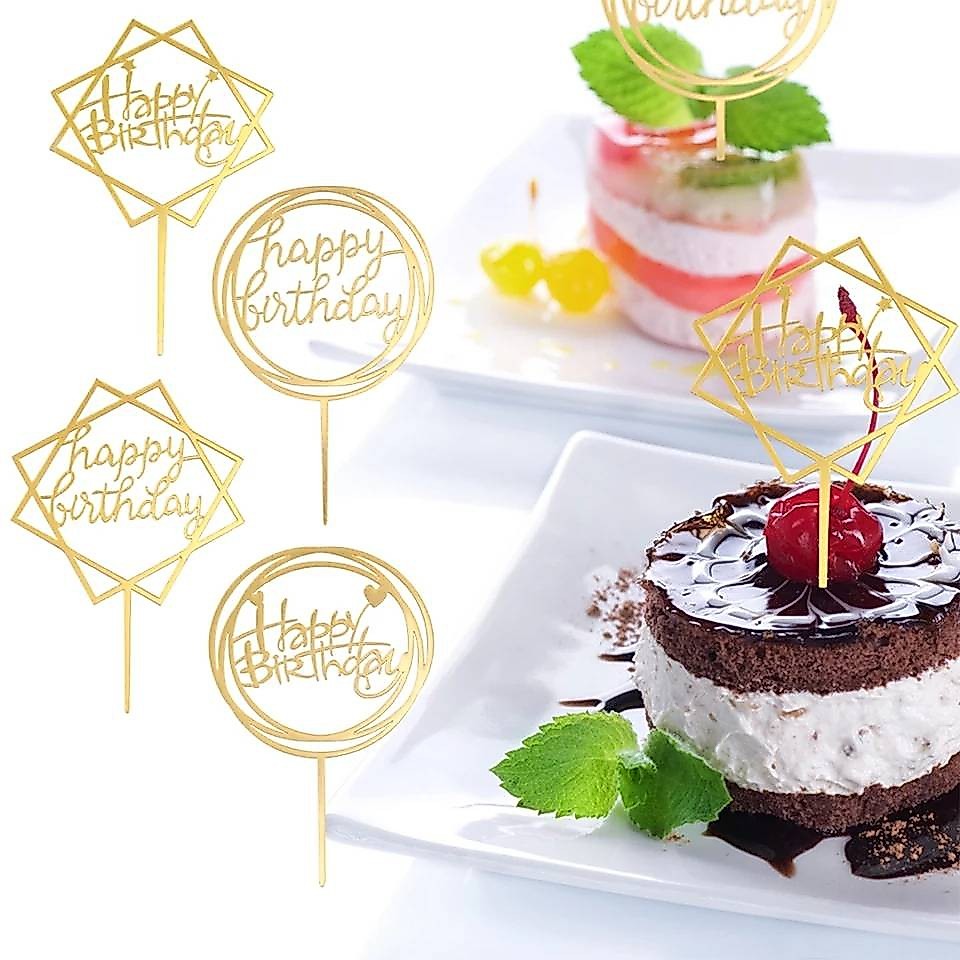 ป้ายวันเกิด ป้ายปักเค้กอะคริลิค ป้ายhappy birthday