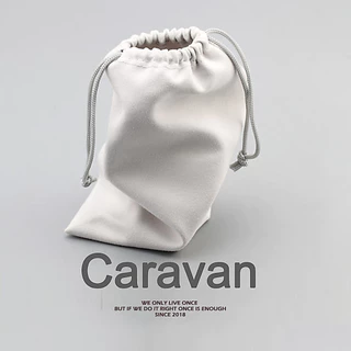 Caravan Crew Pouch bag for Earphones/ Cable/ Cosmetics ถุงผ้าหูรูด ขนาด 10*12cm