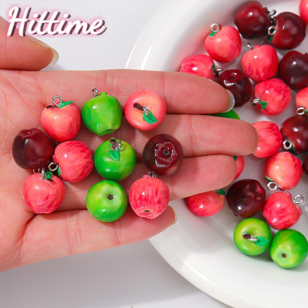 HITTIME 5 ชิ้นจําลอง 3D ผลไม้เรซิ่นหลวมลูกปัด DIY Handmade สร้อยข้อมือสร้อยคอโทรศัพท์ Charm อุปกรณ์ห