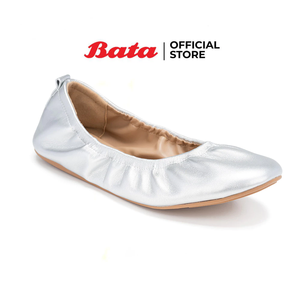 Bata บาจา รองเท้าเบเลลิน่า แบบสวม ส้นแบน สำหรับผู้หญิง รุ่น DELHI สีดำ 5316318 สีเงิน 5311318 สีน้ำตาล 5314318