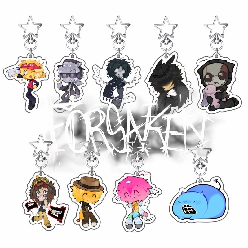 เกม KeyChain ผู้หญิง Roblox Forsaken พวงกุญแจสําหรับผู้ชาย Elliot Key แหวน Chance อะคริลิคพวงกุญแจ N