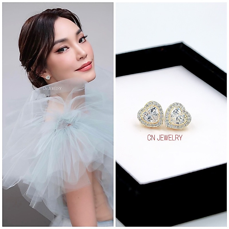 ต่างหู รุ่น 1คู่ แถมฟรีตลับทอง CN Jewelry ตุ้มหู ต่างหูแฟชั่น ต่างหูผู้หญิง