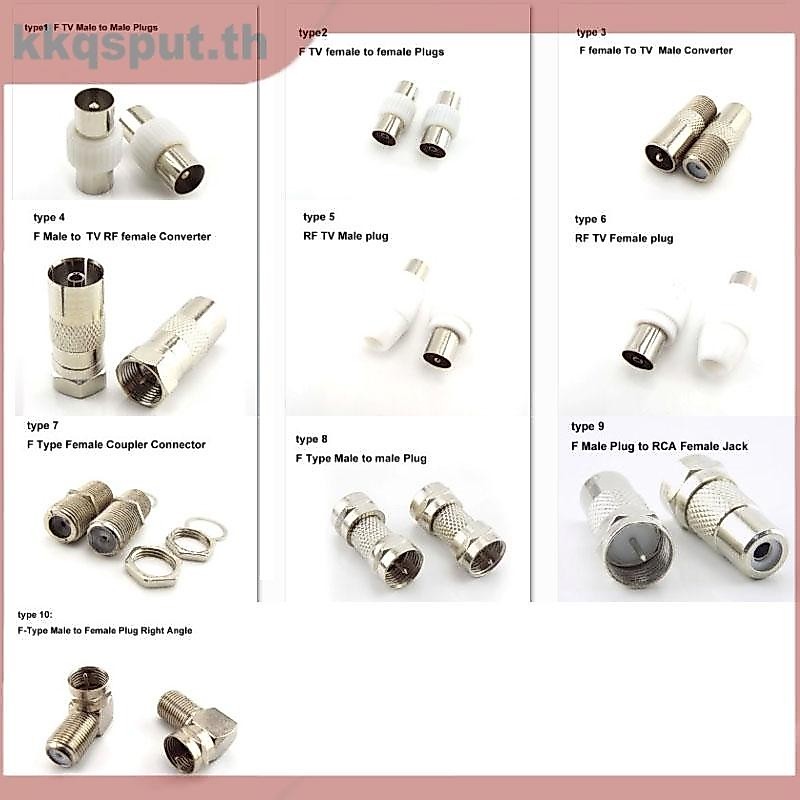 2x ทีวี RF F หญิงชาย RF Coax F หญิงปลั๊กอะแดปเตอร์ Connector ซ็อกเก็ต Terminal Converter วิดีโอสําหรับเสาอากาศ Coaxial Aerial THK2