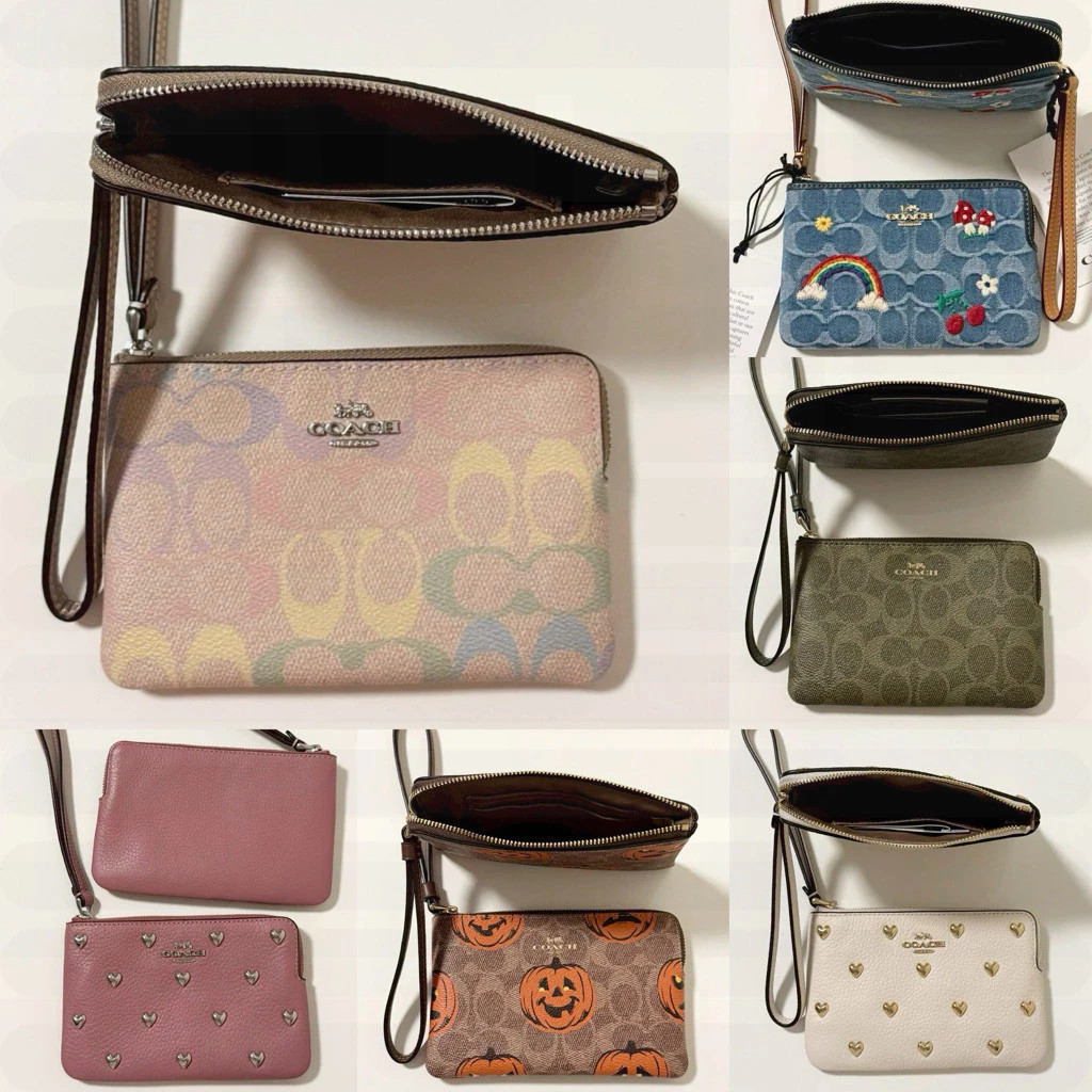 ZIP WRISTLET F58035 กระเป๋าคล้องมือ กระเป๋าตังค์ผู้หญิง กระเป๋าเหรียญ ใบเล็ก มีช่องใส่บัตร COAC962H