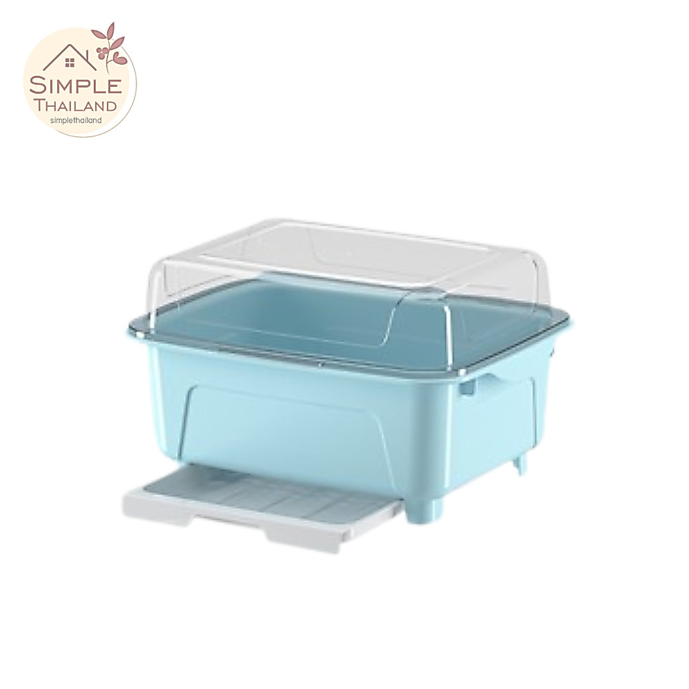 ที่คว่ำจานมีฝาปิด ที่เก็บจานกันฝุ่น dish rack เก็บจานชามได้สูงสุด 45ใบ พร้อมฝาปิดกันฝุ่น กันแมลง Simplethailand