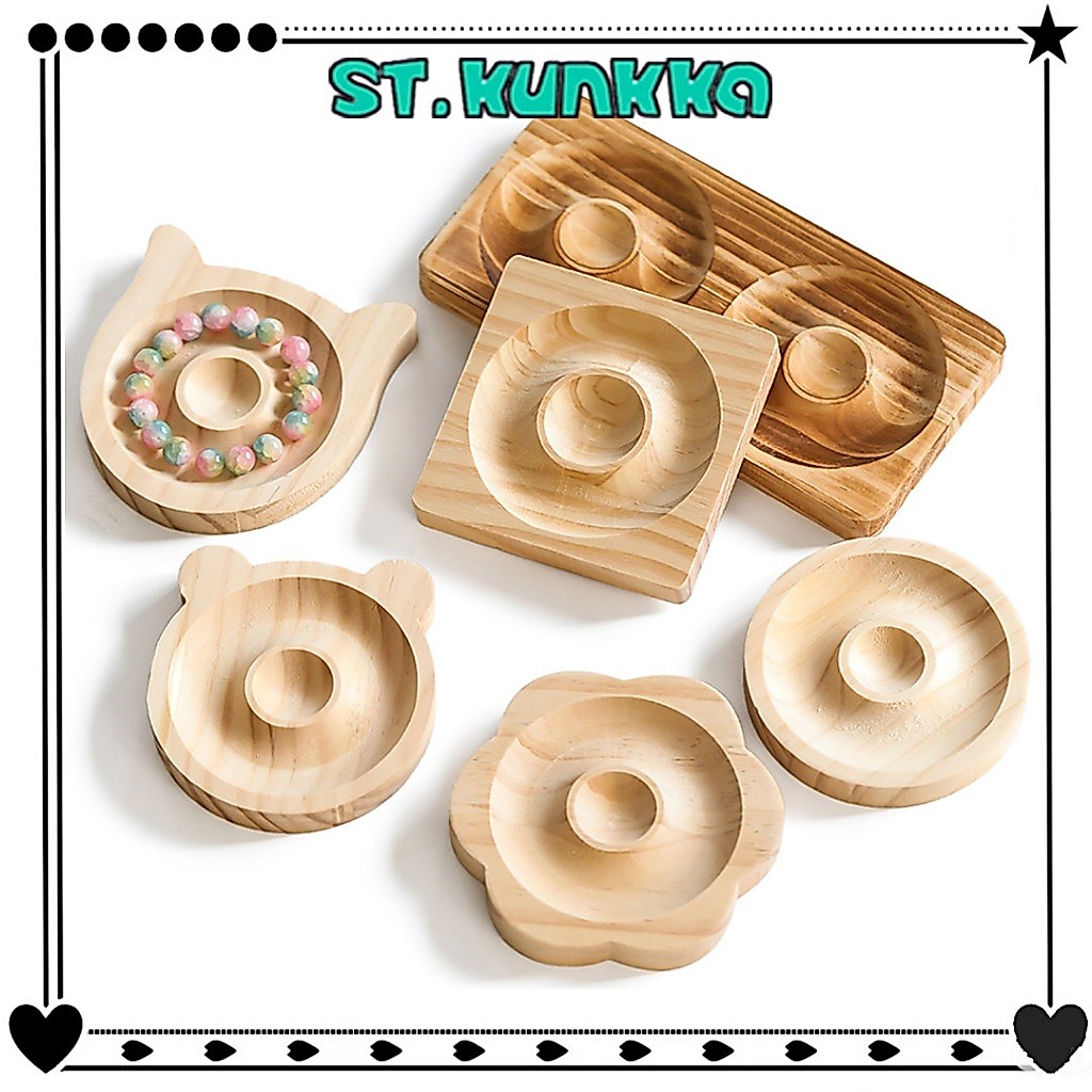 St.kunkka ถาดไม้เนื้อแข็ง สําหรับทําเครื่องประดับ สร้อยข้อมือ DIY 【เรือจากประเทศไทย】