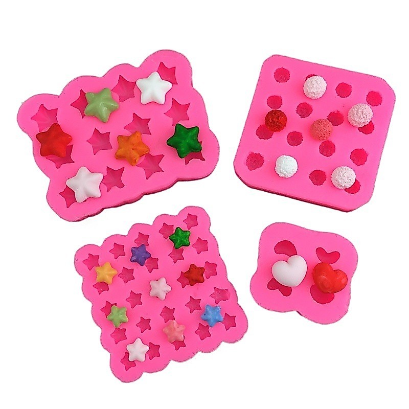 ใหม่ Love Star Plush Ball อุปกรณ์เสริมเบเกอรี่แม่พิมพ์เครื่องมือช็อกโกแลต Flip Candy DIY เทียนทําด้วยมือแม่พิมพ์ซิลิโคน
