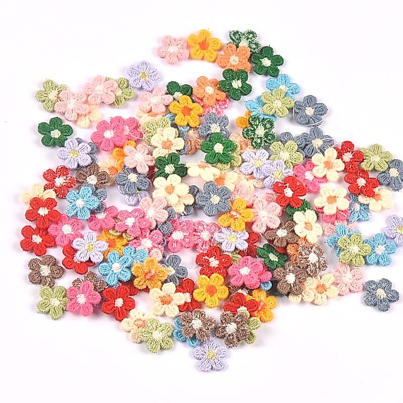50ชิ้น15มิลลิเมตรผสมสีที่ละเอียดอ่อนดอกไม้ ก pplique สําหรับเสื้อผ้า ชม. หูฟัง กระเป๋าตกแต่งอุปกรณ์เย็บผ้าบุคลิกภาพแพทช์โดยไม่ต้องหมากฝรั่ง ซีพี3374