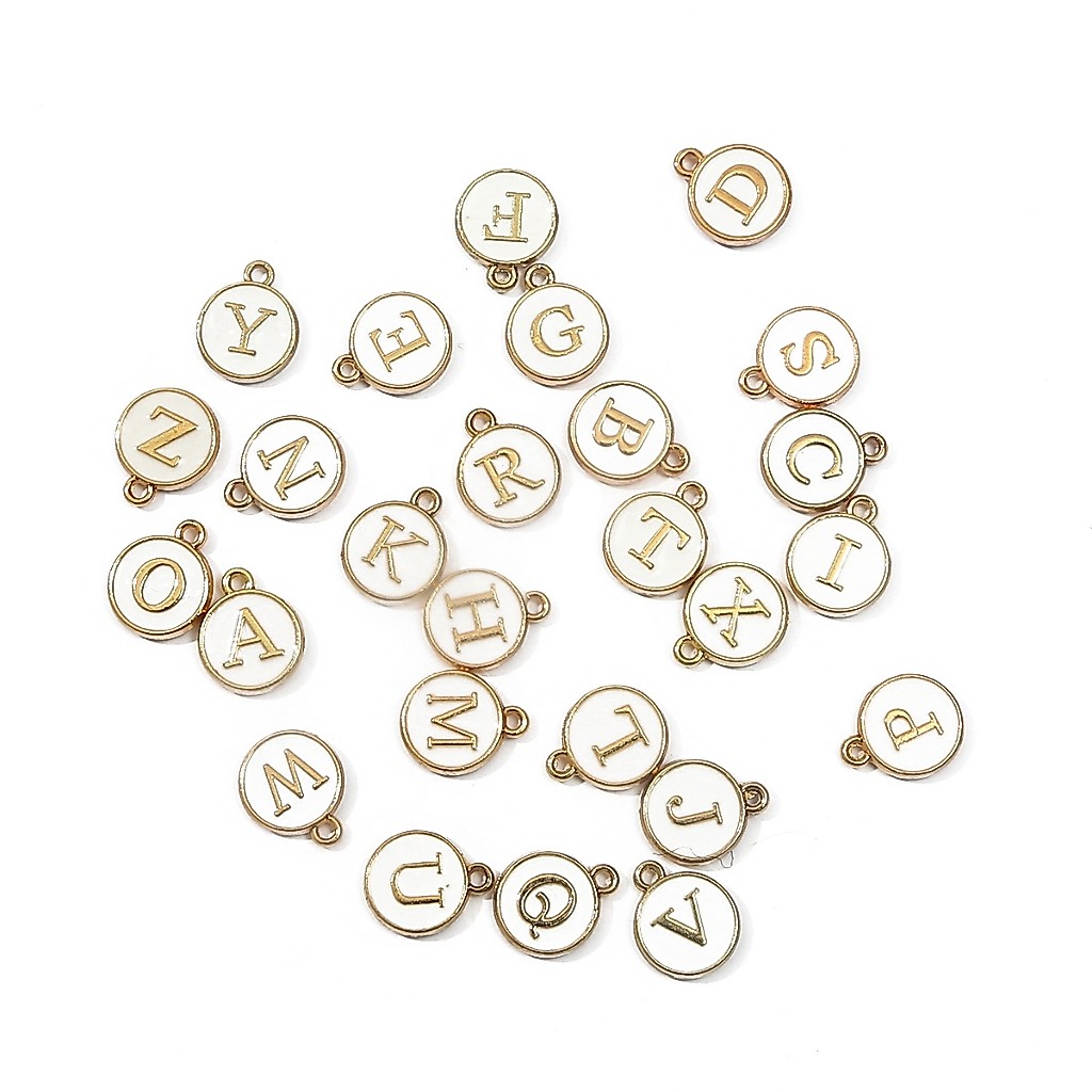 1PC A-Z Letter Charms เคลือบ Charms ตัวอักษรเริ่มต้น Handmade จี้สําหรับเครื่องประดับทํา