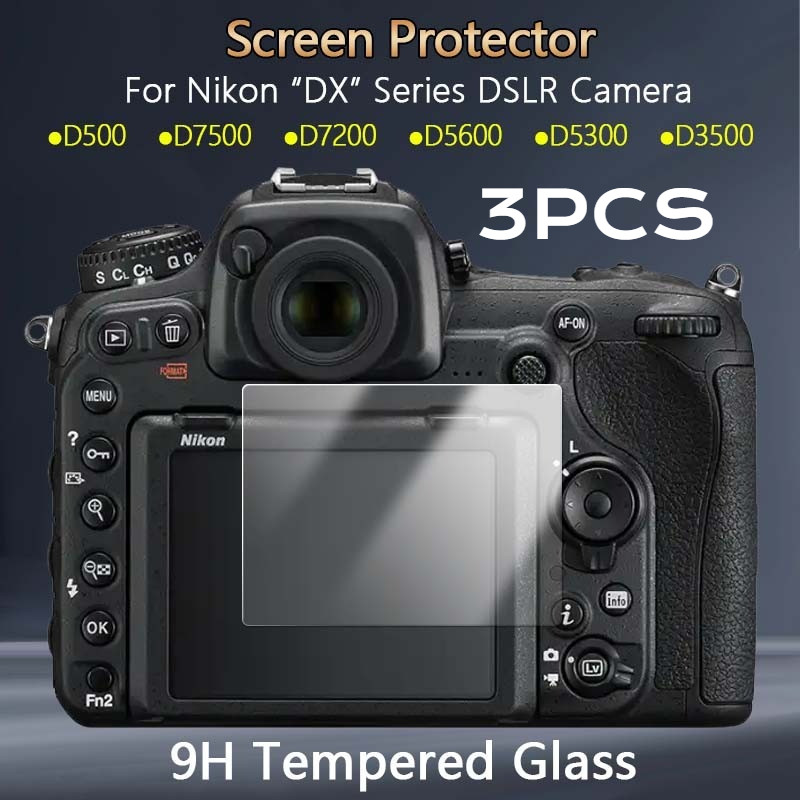 3PCS HD แก้วฟิล์มกระจกนิรภัยกล้องสําหรับ Nikon D850 D810 D800 D7500 D750 D7200 D7100 D610 D5100 D3500 D3400 D3300 D3200 D3100 หน้าจอ LCD protector