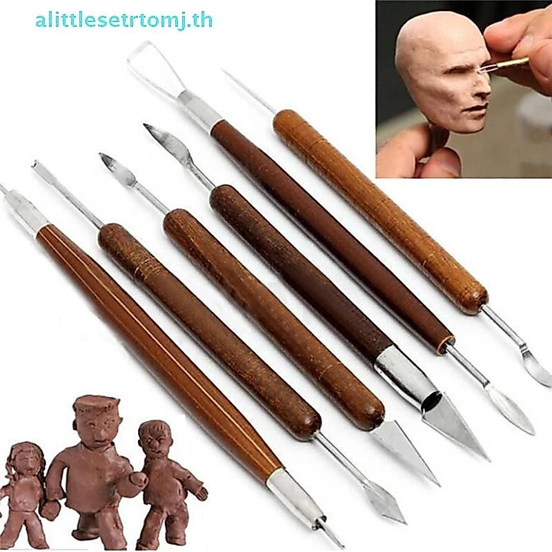 Alittlese 6 ชิ้น Clay Sculpting ขี้ผึ้งแกะสลักเครื่องปั้นดินเผา DIY เครื่องมือ Shapers Polymer Modeling ของขวัญ TH