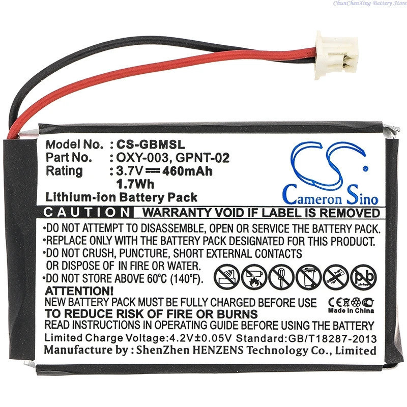 Cameron Sino 3.7V 460mAh เกมคอนโซลแบตเตอรี่ OXY-003 GPNT-02 สําหรับ Nintendo Game Boy Micro OXY-001 