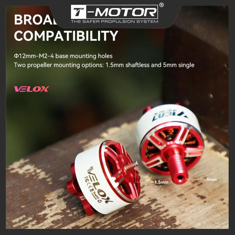 T-MOTOR Hobby V1507 3-4 นิ้ว FPV มอเตอร์ไร้แปรงสูง Thrust 4S-6S FPV Drone Lightest weight Drone Quad