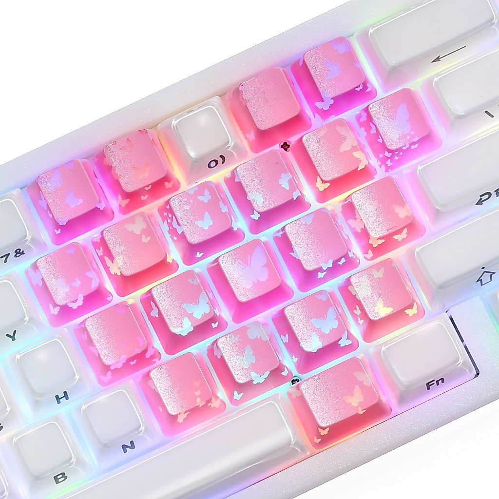 XVX FlutterBloom Keycaps - ชุดปุ่มกด IMD โปรไฟล์ OEM 21 คีย์ เข้ากันได้กับสวิตช์ MX