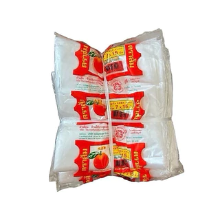 [1 มัด] ถุงหูหิ้ว ตราส้ม ขนาด 7x15 บรรจุ 10 แพค
