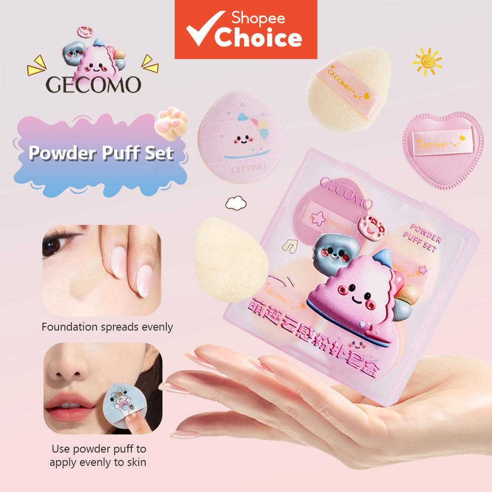 GECOMO เซ็ตพัฟแต่งหน้า 10 ชิ้น ฟองน้ํากํามะหยี่นุ่ม สําหรับรองพื้น บลัช คอนซีลเลอร์ แต่งหน้าประจําวั