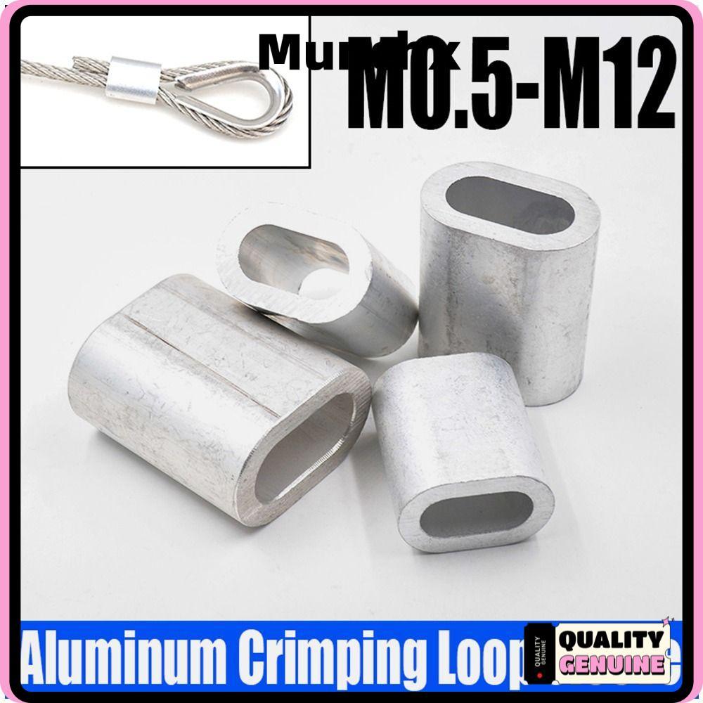 MUNCHX 10-50 ชิ้นคลิปสายเคเบิล,คลิปยึด M1 ถึง M12 Crimp Sleeve,ฮาร์ดแวร์รูปไข่อลูมิเนียมลวด Ferrules ลวดเหล็กเชือก