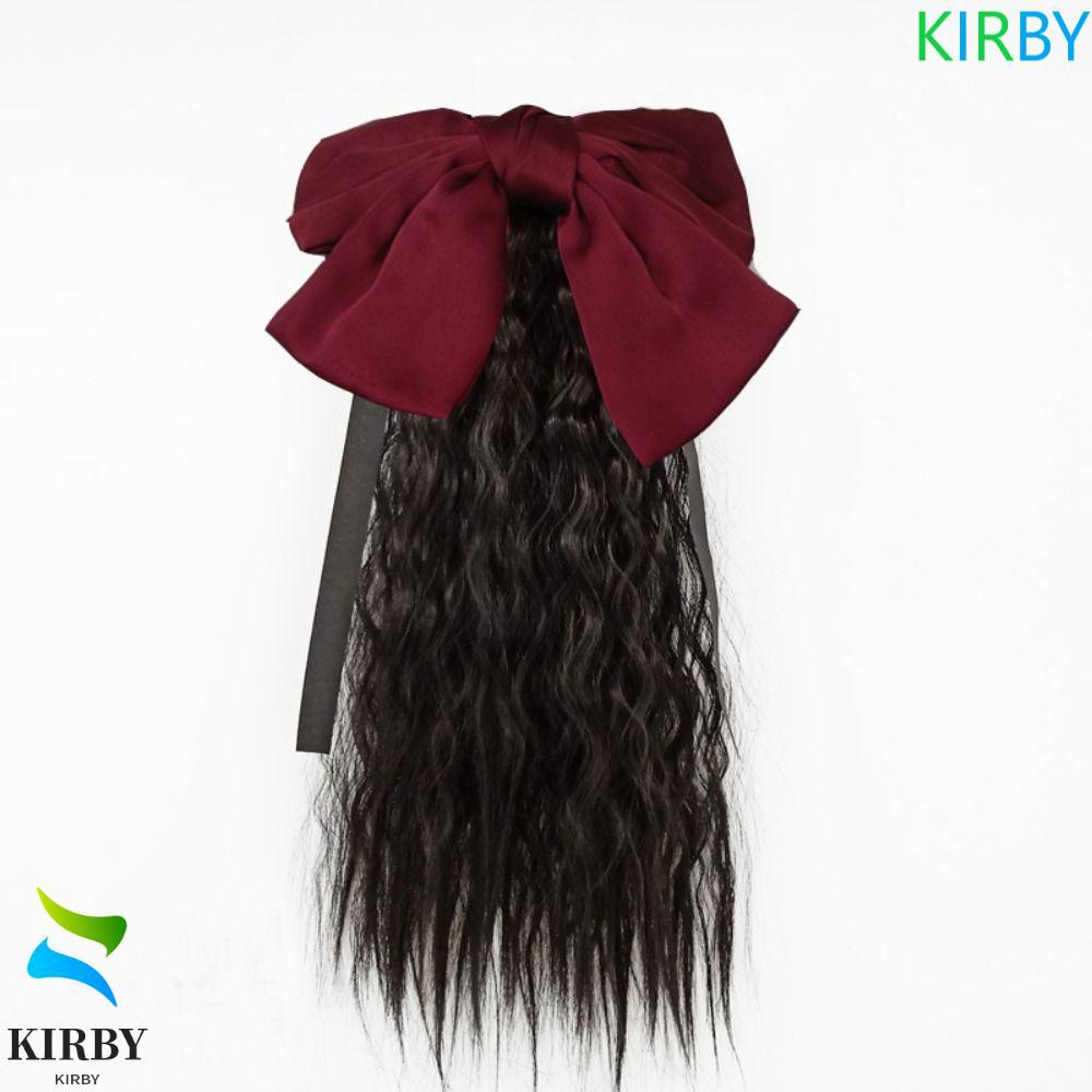 KIRBY Red Bows Knot หางม้าธรรมชาตินุ่มเด็ก Headwear ของขวัญวันเกิดสาวตกแต่งน่ารักเจ้าหญิงต่อผม