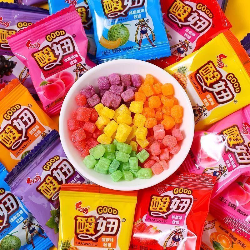 Le Chao Gummy 8090 Fruit Candy Mixed Nostalgic Snacks Gummy Candy ลูกอมในวัยเด็ก Casual Classic Sour