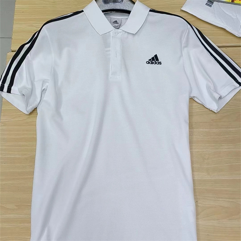 ปักโลโก้บนเสื้อโปโลผู้ชาย ทำจากผ้าฝ้าย 100% สไตล์คลาสสิก แขนสั้น พับคอลำลอง