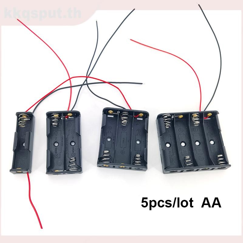 5pcs 1 2 3 4 ช่อง AA 2AA 3AA 4AA 1.5v 3v 4.5v 6v ขนาดแบตเตอรี่กล่องเก็บกล่อง 3Xaa 2xaaaaaa aa พร้อมต