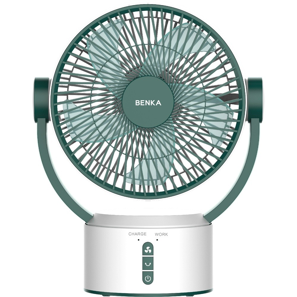 GlobalHouse BENKA พัดลมตั้งโต๊ะชาร์จไฟแบบพกพา ขนาด 9 นิ้ว รุ่น KN-L2829 สีเขียว สินค้าของแท้คุณภาพดี